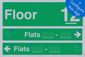 Floor ID sign with Two Flat Directional Section